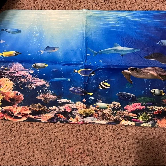 Amazon Blue Underwater Coral Reef Shower Curtain Bath Set - Picture 4 of 7